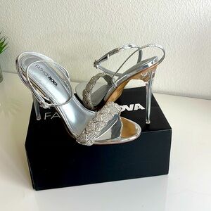 Silver Rhinestones sexy heel